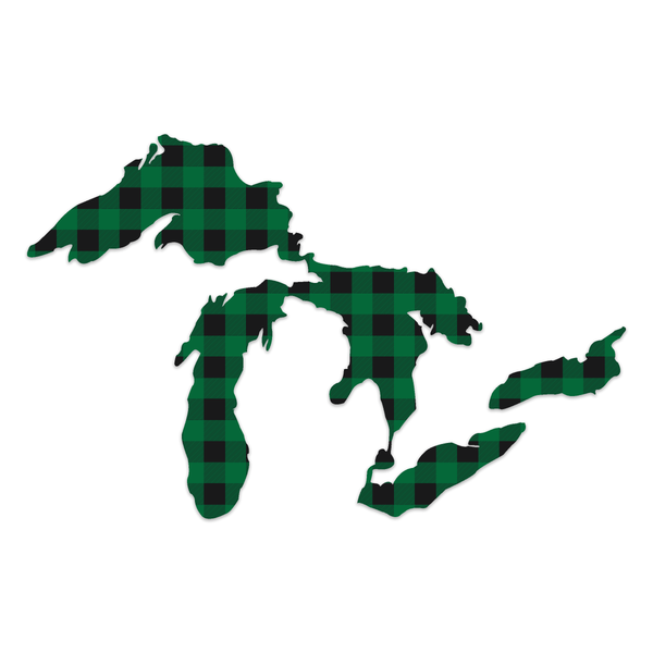 Great Lakes Proud Buffalo Plaid Decal (Green)