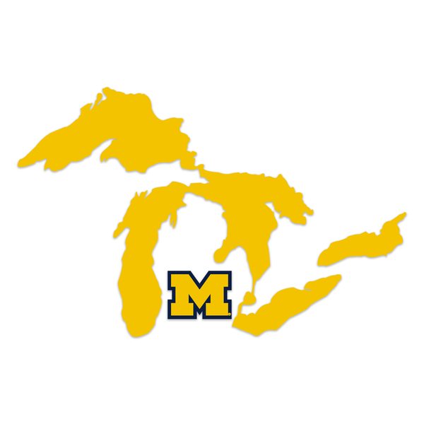 Great Lakes Proud NCAA U of M Decal (Maize/Maize)