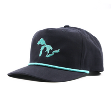 Load image into Gallery viewer, Great Lakes Rope Hat (Navy &amp; Mint)
