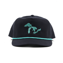 Load image into Gallery viewer, Great Lakes Rope Hat (Navy &amp; Mint)
