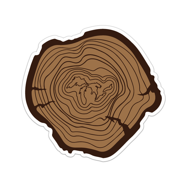 Great Lakes Tree Rings Sticker