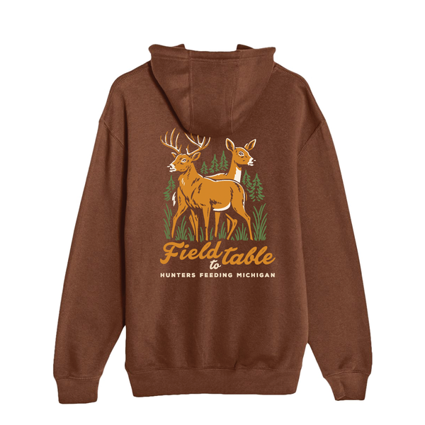 Hunters Feeding Michigan Hoodie (Brown)