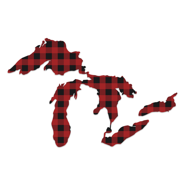 Great Lakes Proud Buffalo Plaid Decal (Red)