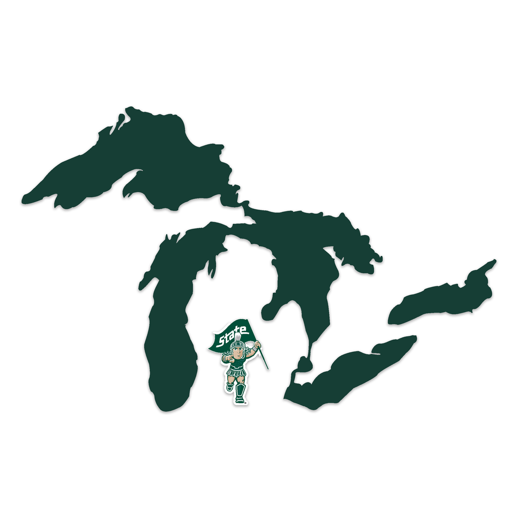 Great Lakes Proud NCAA MSU Decal (Sparty Flag)