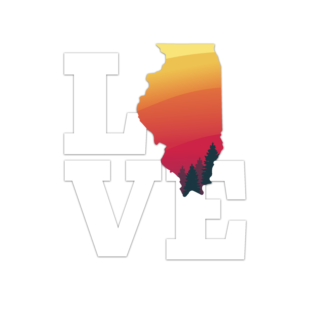 Illinois Block LOVE Sunset Decal