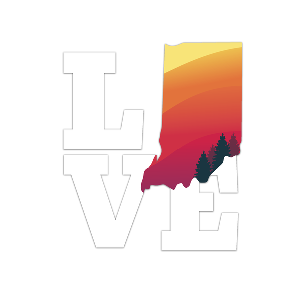 Indiana Block LOVE Sunset Decal