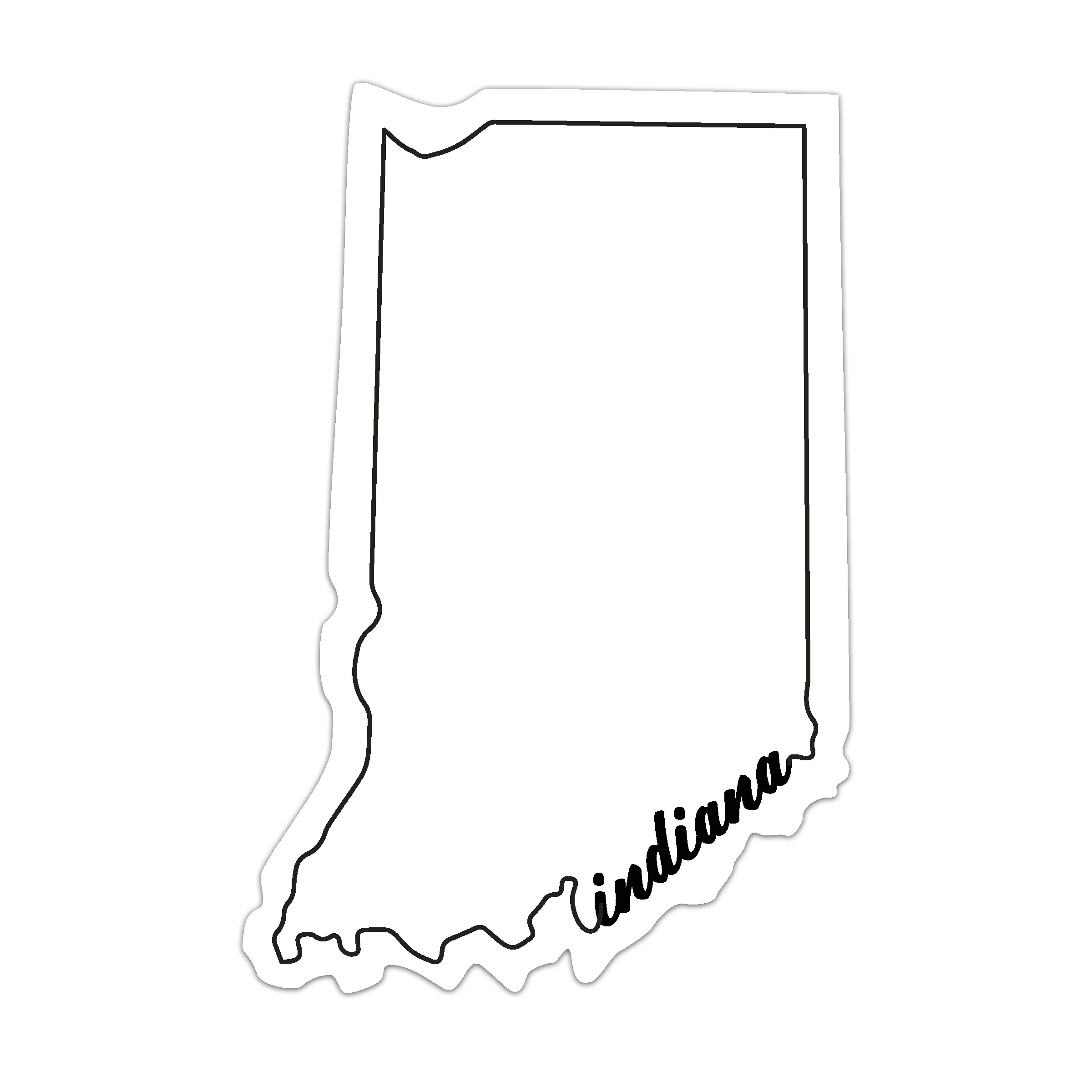 Indiana Cursive Outline Decal – Great Lakes Proud