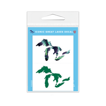 Load image into Gallery viewer, Great Lakes Proud Mini Decals- Northern Lights &amp; Green
