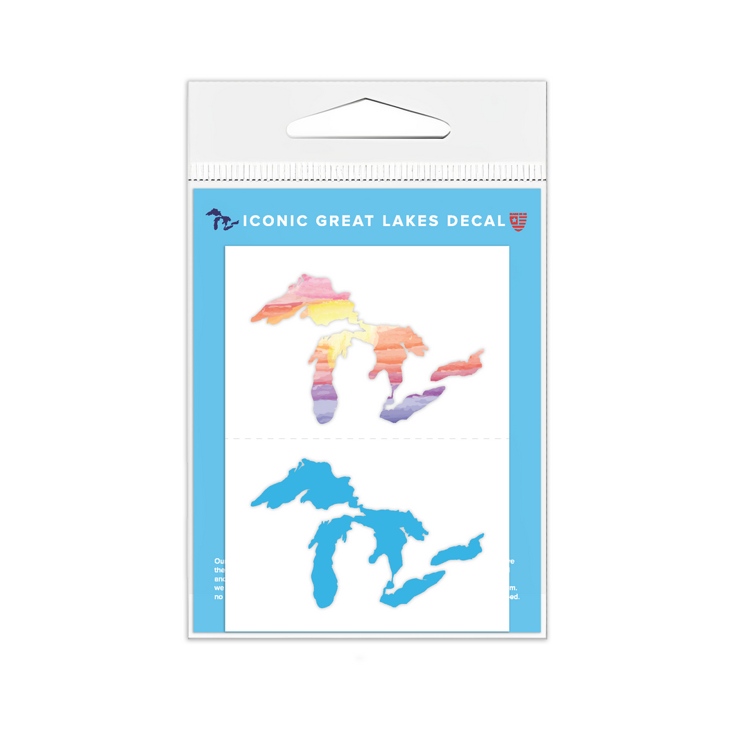 Great Lakes Proud Mini Decals - Sunset & Light Blue