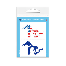 Load image into Gallery viewer, Great Lakes Proud Mini Decals - USA Flag &amp; Blue
