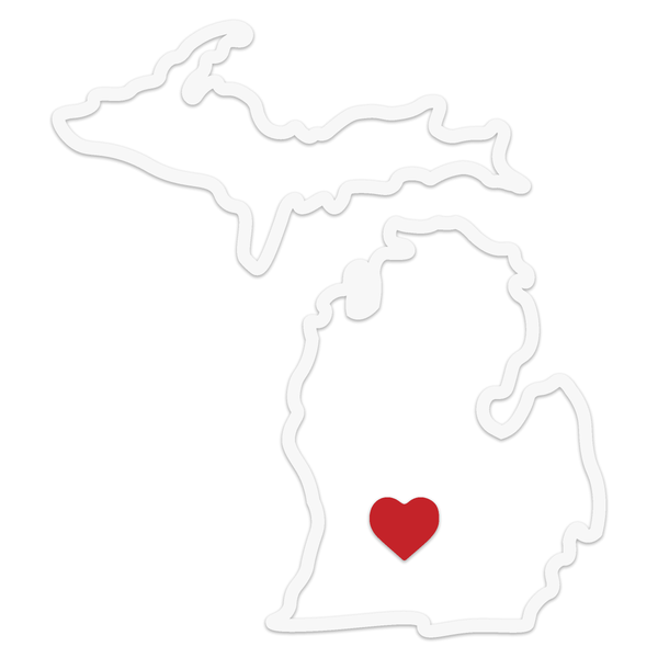 Mitten Heart Location Decal